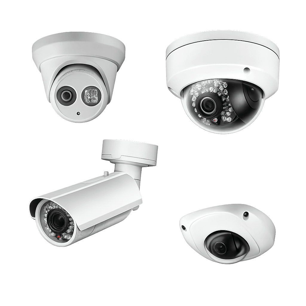 Selection of white CCTV cameras for indoor and outdoor monitoring