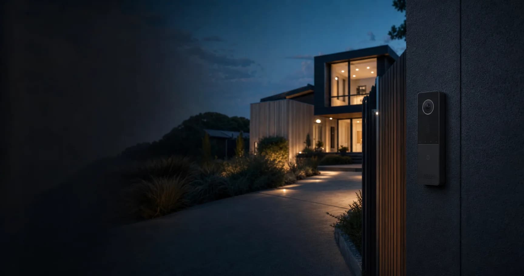 Modern home protected by a professionally installed video intercom.